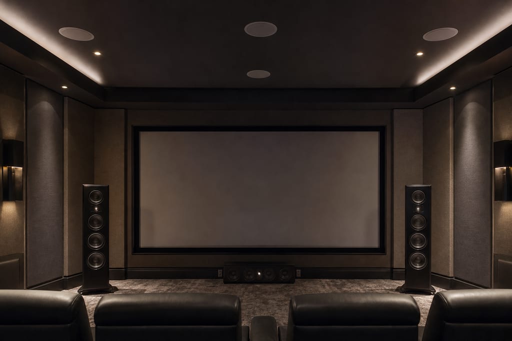 In-ceiling and front speaker arrays photo