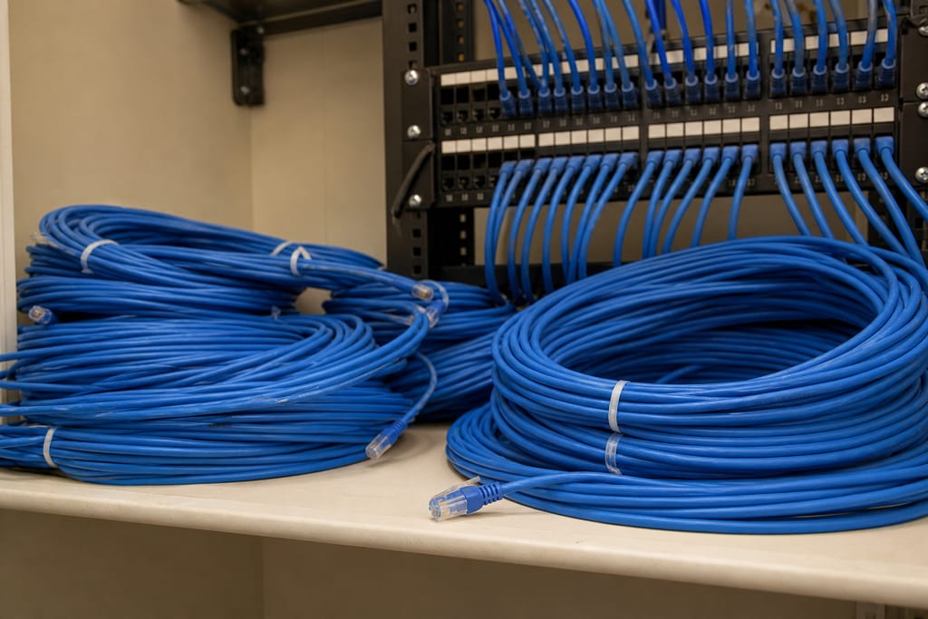Cat6 low-voltage cable runs photo